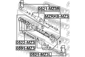 Пыльник рулевой рейки MAZDA 3 (BL) / MAZDA 5 (CR19) 1999-2014 г.