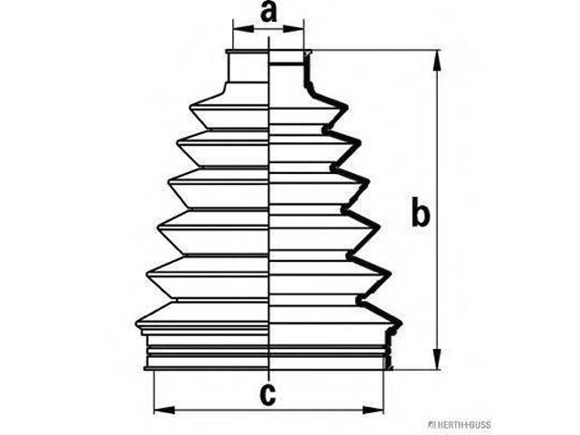 Пыльник полимерный ШРКШ со смазкой и металлическим креплением HERTH+BUSS JAKOPARTS J2864023 на HONDA ACCORD Mk VII (CG, CK) - Фото 1