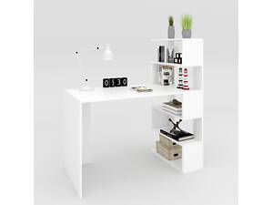 Письменный стол белый 750х1000х600 мм для школьника компьютерный стол с полками малогабаритный.
