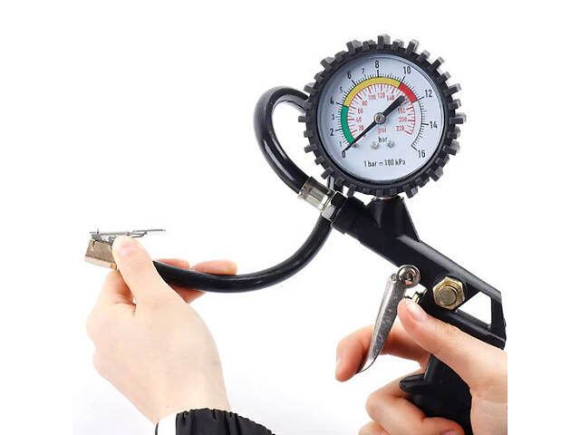 Пістолет для накачування коліс шин з манометром 0-220psi 0-16бар. - Фото 2