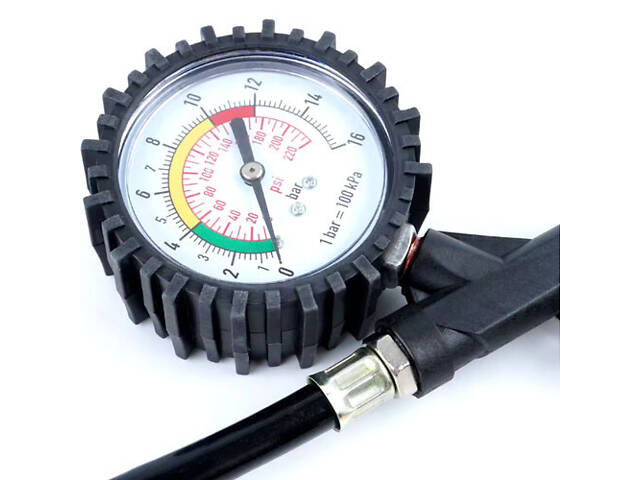 Пістолет для накачування коліс шин з манометром 0-220psi 0-16бар. - Фото 3