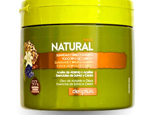 Питательная маска Deliplus на 97% натуральная с экстрактом липы, эфирными маслами шалфея, кедра и оливки 400 мл Natural