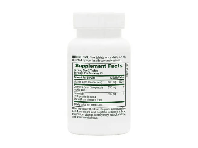 Quercetin + VIT C Bromelain - 90 tabs - Фото 2