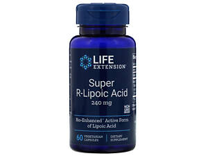 R ліпоєва кислота, R-Lipoic Acid, Life Extension, 240 мг, 60 кап.