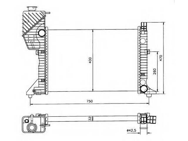 Радиатор, охлаждение двигателя NRF 50559 на MERCEDES-BENZ SPRINTER 2-t автобус (901, 902)