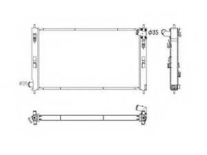 Радиатор, охлаждение двигателя NRF 53753 на MITSUBISHI OUTLANDER II (CW_W, ZG, ZH)