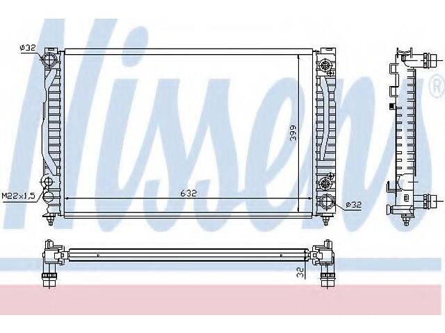 Радіатор AI A 4S 4(94-)2.4 i V6(+)[OE 4B0.121.251 R] NISSENS 60498 на AUDI A4 седан (8D2, B5)