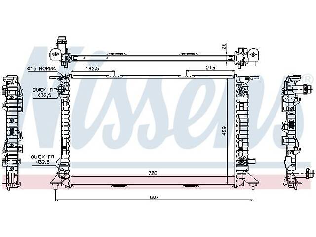 Радиатор AUDI A5 (8F7) / AUDI Q5 (8RB) / AUDI A4 B8 (8K5) / AUDI A7 (4GA, 4GF) 2007-2020 г.