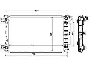 Радіатор Audi A6 (AT) 2,7-3,0TDi, 04-11