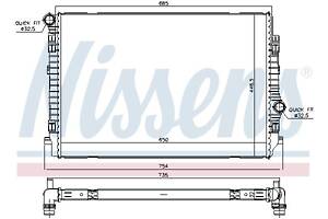 Радиатор AUDI Q3 (F3B) / VW TOURAN (5T1) / SEAT LEON (5F1) 2012-2021 г.