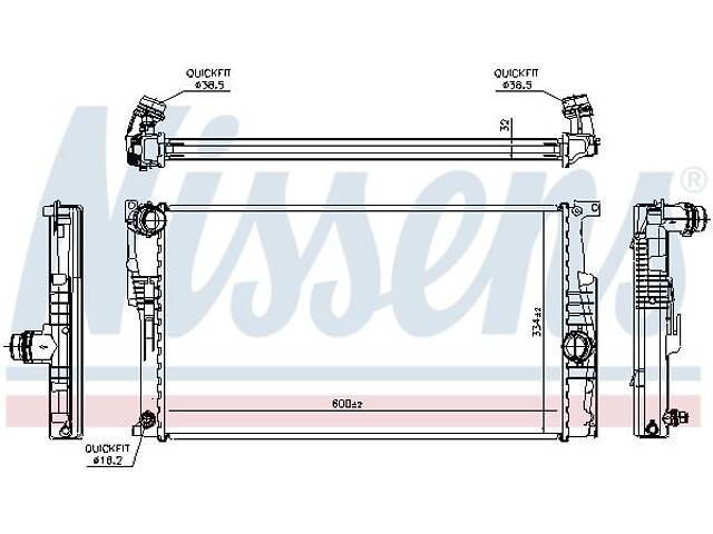 Радиатор BMW 1 (F21) / BMW 2 (F22, F87) / BMW 4 (F32, F82) / BMW 3 (F30, F80) 2011-2021 г.