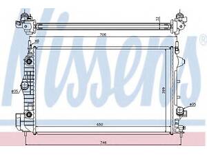 Радіатор CADILLAC BLS(04-)1.9 CDTi(+)[OE 13 156 384] NISSENS 63113A на SAAB 9-3 кабрио (YS3F)