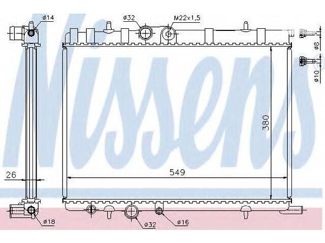 Радіатор CN BERLINGO(02-)1.1 i(+)[OE 1330.74] NISSENS 63502 на CITROËN BERLINGO фургон (M_)