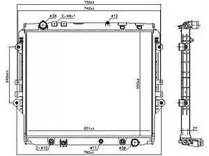 РАДІАТОР ДВИГУНА NISSENS ВОДЯНИЙ TOYOTA HILUX VIII 2.4D 2.8D 05/15-