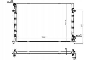РАДІАТОР ДВИГУНА NISSENS ВОДЯНИЙ VW ATLAS 3.6 12/16-