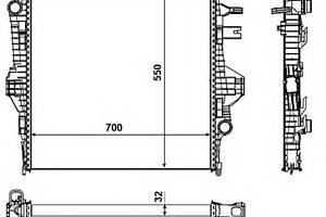Радіатор двигуна Porsche Cayenne Vw Touareg 3.0D/3.0H/3.6 01.10- 53005