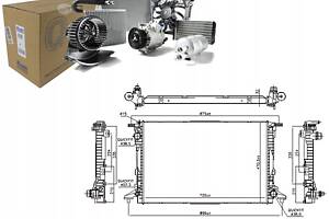 РАДИАТОР ДВИГАТЕЛЯ ВОДНЫЙ AUDI A4 ALLROAD B9 A5 A6 C8