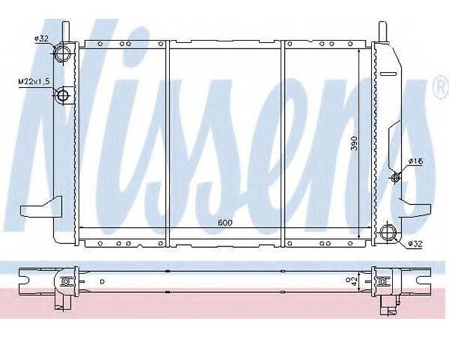 Радіатор FD GRANADA(85-)2.0(+)[OE 6148834] NISSENS 62213 на FORD GRANADA I (GAE, GGE)
