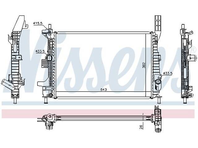 Радиатор FORD C-MAX / FORD FOCUS / FORD TRANSIT CONNECT V408 2010-2020 г.