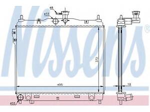 Радіатор HY GETZ(02-)1.1 i(+)[OE 25310-1C100] NISSENS 67495 на HYUNDAI CLICK (TB)