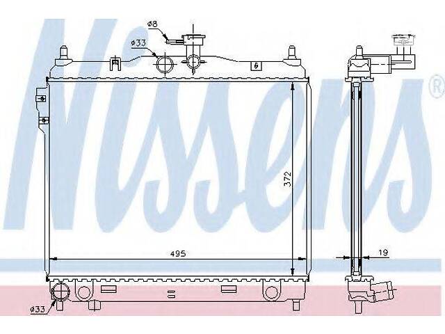 Радіатор HY GETZ(02-)1.1 i(+)[OE 25310-1C100] NISSENS 67495 на HYUNDAI CLICK (TB)