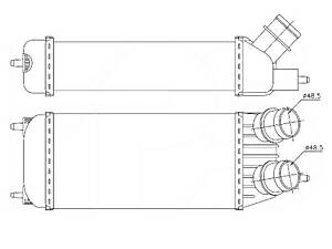Радіатор інтеркулера 1.6hdi fiat scudo 07-13 (AVA). CN4264
