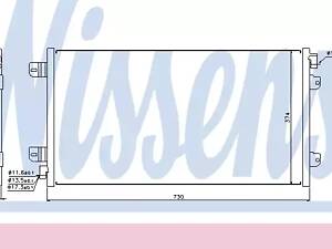 Радиатор кондиционера, 1.9-2.2-2.5-3.0dCi, (730x374x16), 00-