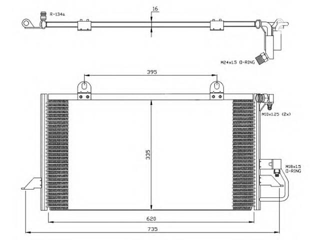 Радіатор кондиціонера для моделей: AUDI (80,80, A6, CABRIOLET, A6)