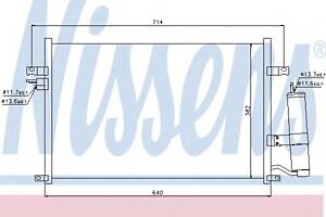 Радіатор кондиціонера для моделей: CHEVROLET (LACETTI, NUBIRA, NUBIRA, LACETTI), DAEWOO (NUBIRA, LACETTI)