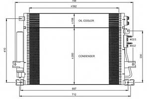 Радиатор кондиционера  для моделей: CHRYSLER (300-C, 300-C)