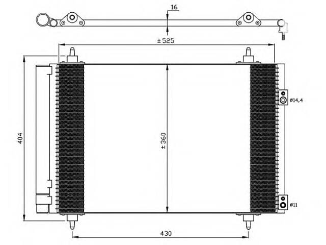 Радиатор кондиционера для моделей: CITROËN (BERLINGO, C4,C4,C4,C4,BERLINGO,BERLINGO,C4,C4,DS4,C4,BERLINGO,C4), PEUGEOT