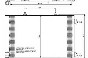 Радиатор кондиционера  для моделей: CITROËN (C3, C2,C3,C3,DS3,DS3), PEUGEOT (1007,207,207,308,207,3008,208,2008)