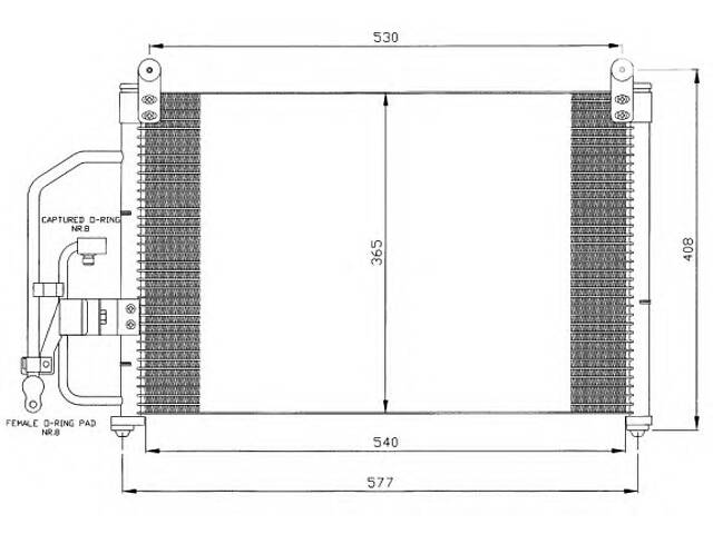 Радиатор кондиционера для моделей: DAEWOO (LANOS, LANOS)