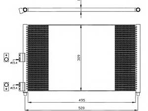 Радіатор кондиціонера для моделей: FIAT (PUNTO, IDEA), LANCIA (MUSA)