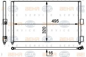 Радиатор кондиционера для моделей: FIAT (PUNTO, IDEA), LANCIA (MUSA)