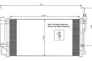 Радиатор кондиционера  для моделей: HYUNDAI (SANTA-FE)