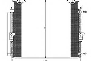 Радиатор кондиционера  для моделей: LEXUS (LX),  TOYOTA (LAND-CRUISER,TUNDRA)