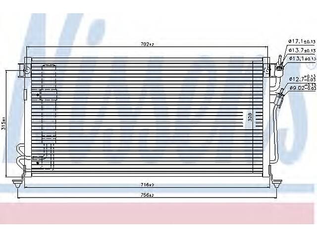 Радиатор кондиционера для моделей: MITSUBISHI (LANCER, LANCER)