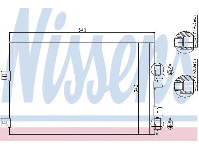 Радиатор кондиционера для моделей: NISSAN (KUBISTAR, KUBISTAR), RENAULT (KANGOO,KANGOO)