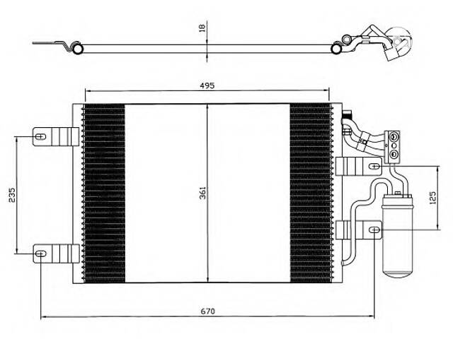 Радиатор кондиционера для моделей: OPEL (MERIVA), VAUXHALL (MERIVA)