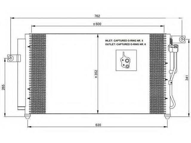 Радаітор кондиціонера Hyundai Accent IІІ 1.4/1.6 11.05-11.10