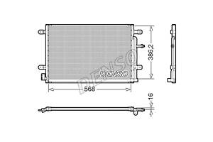 Радиатор кондиционера 1.8MPI Turbo, 1.9TDI 8V, 3.2FSI 24V, 2.0TDI 16V, 3.0TDI 24V, 2.7TDI 24V DCN02038 AUDI A4 07-15, A4
