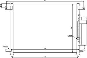 Радиатор кондиционера CHEVROLET LANOS / DAEWOO KALOS (KLAS) 2002-2018 г.