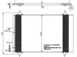 Радиатор кондиционера Citroen Berlingo (MF) 96-, Xsara (N2) 00-05, Xsara Picasso (N68) 99-, Peugeot Partner 96-