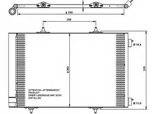 Радиатор кондиционера Peugeot 207 07-11