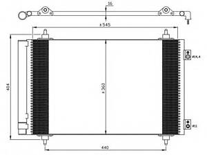 Радіатор кондиціонера Citroen Jumpy 2.0 HDI 07- 35844