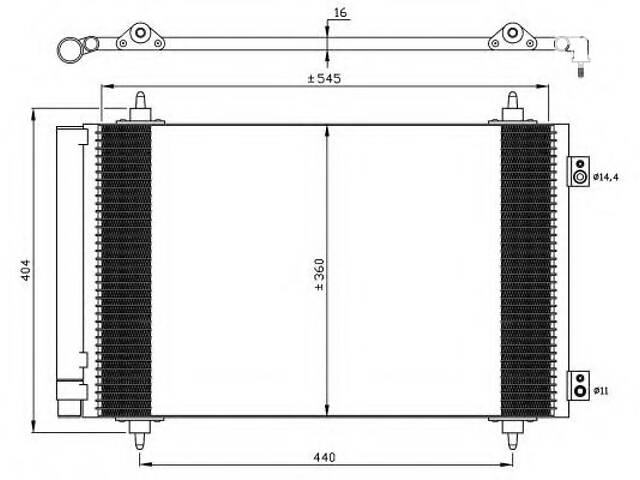 Радіатор кондиціонера Citroen Jumpy 2.0 HDI 07- 35844