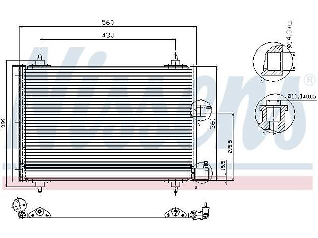 Радиатор кондиционера CITROEN XSARA (N2) 1996-2015 г.