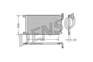 Радіатор кондиціонера DCN05003 BMW X3 E83 04-10, 3 E46 99-05