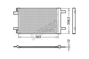 Радіатор кондиціонера DCN21032 TOYOTA ProAce 16-; PEUGEOT Expert 16-, 5008 09-16, 308 (T9) 13-, 5008 17-, 3008 16-, Traveller 16-; CITROEN Berlingo 08-18, Jumpy 16-, Berlingo 18-, C4 Picasso 13-18, C4